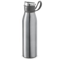 Aluminium waterfles/drinkflesmet klepdop en handvat - zilver - 650 ml - Sportfles - Bidon