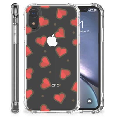 Apple iPhone Xr Doorzichtige Silicone Hoesje Hearts Apple iPhone Xr Doorzichtige Silicone Hoesje Hearts