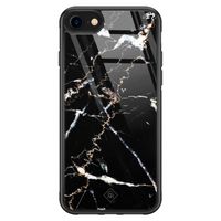 iPhone SE 2020 glazen hardcase - Marmer zwart iPhone SE 2020 glazen hardcase - Marmer zwart