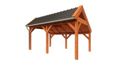 Trendhout Kapschuur De Stee 500x360 cm- Kapschuurdak- Onbehandeld lariks Douglas hout- Trendhout