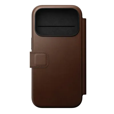 Nomad Modern lederen folio iPhone 17 Pro - Brown