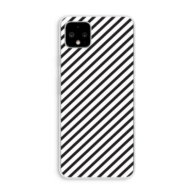 Strepen zwart-wit: Pixel 4 XL Transparant Hoesje