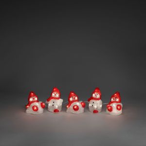 Konstsmide 6253-103 Acryl figuur Energielabel: G (A - G) Sneeuwpoppen Set van 5 stuks Warmwit LED Warm-wit