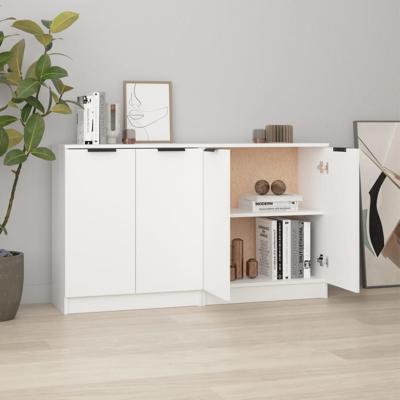Dressoirs 2 st 60x30x70 cm bewerkt hout wit