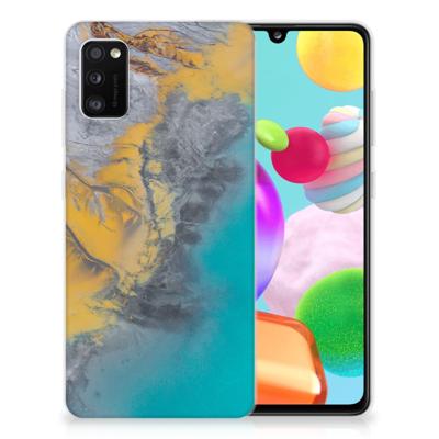 Samsung Galaxy A41 | TPU | Siliconen hoesje | Marble Blue Gold