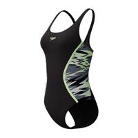 Speedo Hyperboom Splice Muscleb badpak zwart/groen dames