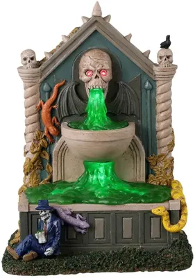Lemax grime and slime spring verlicht tafereel Spooky Town 2024