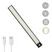 Kastverlichting met sensor - dual white - 40cm - oplaadbaar - zwart Kastverlichting met sensor - dual white - 40cm - oplaadbaar - zwart