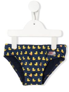 MC2 Saint Barth Kids slip de bain à imprimé monogrammé - Bleu