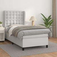 Boxspring met matras kunstleer wit 90x200 cm