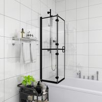 VidaXL Douchewand inklapbaar 100x140 cm esg zwart