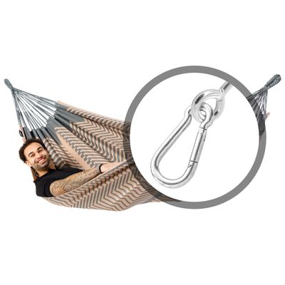 Tweepersoons hangmat met bevestiging - 350x160cm - Roze - 160kg draagkracht- 100% katoen - binnen & buiten