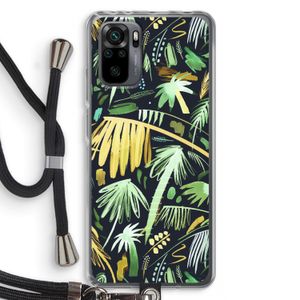 Tropical Palms Dark: Xiaomi Redmi Note 10 Pro Transparant Hoesje met koord