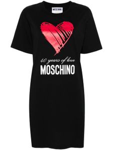 Moschino robe courte à appliqué cœur - Noir