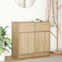 Dressoir met lade 80x34x76 cm spaanplaat sonoma eikenkleurig