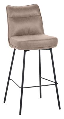 LABEL51 Barkruk 'Lennon' Micro Suede, kleur Taupe (zithoogte 78cm)