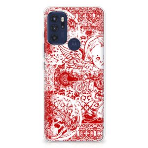 Silicone Back Case Motorola Moto G60s Angel Skull Rood