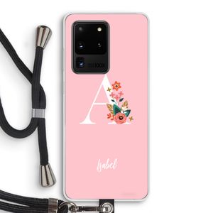 Pink Bouquet: Samsung Galaxy S20 Ultra Transparant Hoesje met koord