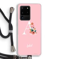 Pink Bouquet: Samsung Galaxy S20 Ultra Transparant Hoesje met koord