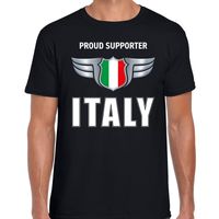 Proud supporter Italy / Italie t-shirt zwart voor heren