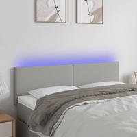 Hoofdbord LED 144x5x78/88 cm stof lichtgrijs