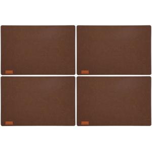 Placemats/onderleggers voor op tafel - 6x stuks - bruin - 30 x 45 cm - met ronde hoeken