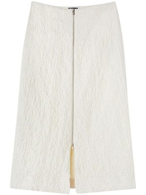Jil Sander jupe mi-longue texturée - Blanc