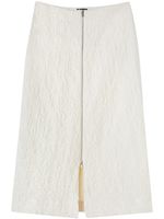 Jil Sander textured-finish zip-up midi skirt - Blanc - thumbnail