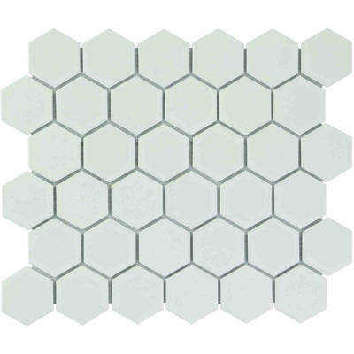 The Mosaic Factory Barcelona Mozaiek Tegel Hexagon - Wit Porselein Geglazuurd 281x325 mm