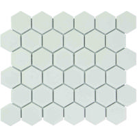 The Mosaic Factory Barcelona Mozaiek Tegel Hexagon - Wit Porselein Geglazuurd 281x325 mm