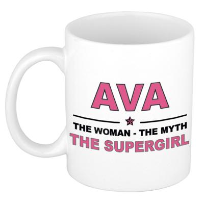 Ava cadeau mok - Woman Myth Supergirl - naam koffiemok - 300 ml - collega - moederdag Ava cadeau mok - Woman Myth Supergirl - naam koffiemok - 300 ml - collega - moederdag