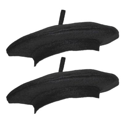 Funny Fashion carnaval verkleed baret hoed - 2x - Fransman - zwart - volwassenen