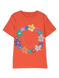 Stella McCartney Kids t-shirt en coton à logo imprimé - Orange