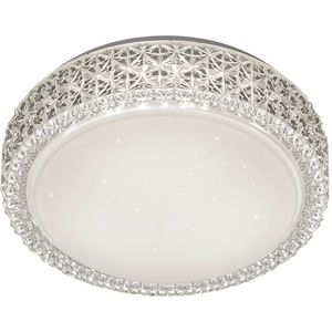 LED Plafondlamp - Trion Pegyon - 12W - Warm Wit 3000K - Sterlicht - Sterlicht - Rond - Mat Wit - Acryl