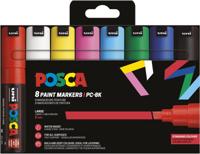 Uni POSCA paintmarker PC-8K, 8 mm, etui van 8 stuks in basiskleuren