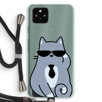 Cool cat: Pixel 5a 5G Transparant Hoesje met koord