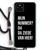 Da ziede van hier - Zwart: Pixel 5a 5G Transparant Hoesje met koord