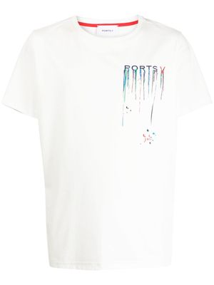 Ports V t-shirt à effet taches de peinture - Blanc