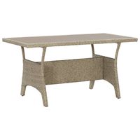 vidaXL Tuintafel 120x70x66 cm poly rattan grijs - thumbnail