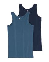 HEMA Kinder Hemden Basic Stretch Katoen - 2 Stuks Blauw (blauw) - thumbnail