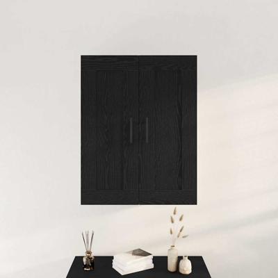 Wandkast Zwart eiken 69.5 x 34 x 90 cm Bewerkt hout