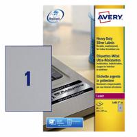 Etiket avery l6013-20 210x297mm zilver 20st | 5 stuks