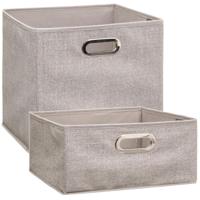Set van 2x stuks opbergmanden - kastmanden - 14 en 29 liter - beige - linnen - 31 cm Set van 2x stuks opbergmanden - kastmanden - 14 en 29 liter - beige - linnen - 31 cm