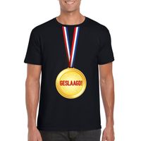 Geslaagd medaille t-shirt zwart heren