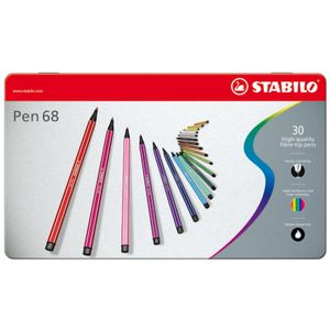Pen 68 viltstiften in metalen doos, 30 stuks