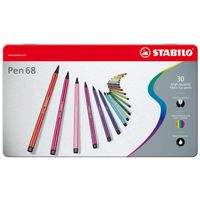 Pen 68 viltstiften in metalen doos, 30 stuks