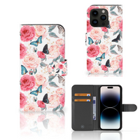 iPhone 15 Pro Hoesje Butterfly Roses - thumbnail