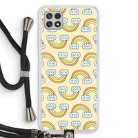 Regenboog: Samsung Galaxy A22 4G Transparant Hoesje met koord