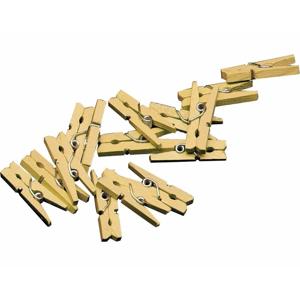 Mini knijpertjes - 100x - goud - 2 cm - hout - knijpers - miniknijpers voor kaarten