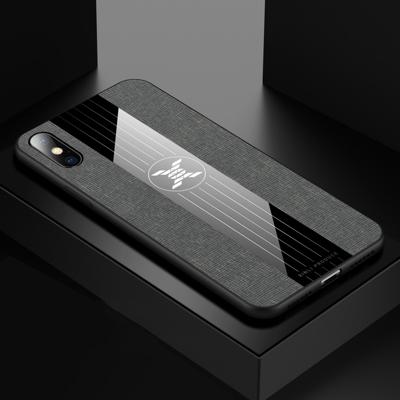 Voor iPhone XS Max XINLI stiksels doek Textue schokbestendig TPU beschermhoes (grijs)